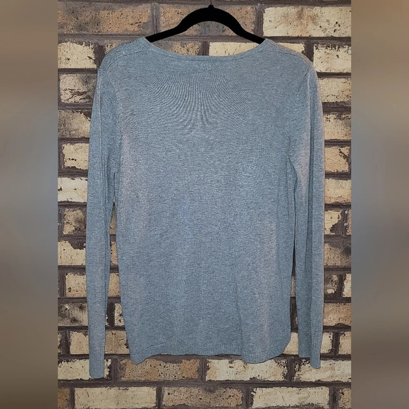 Calvin Klein gray rhinestone cardigan - Picture 2 of 4